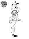 tatouage-temporaire-avant-bras-pin-up-vintage-elegant tatouage-temporaire-avant-bras-pin-up-vintage-elegant