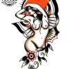tatouage-temporaire-bras-masculin-pin-up-rétro