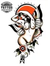 tatouage-temporaire-bras-masculin-pin-up-rétro