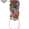 tatouage-temporaire-brassard-crâne-réaliste-singulier tatouage-temporaire-brassard-crâne-réaliste-singulier