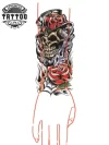 tatouage-temporaire-brassard-crâne-réaliste-singulier tatouage-temporaire-brassard-crâne-réaliste-singulier