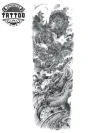 tatouage-temporaire-bras-japonais-noir-blanc tatouage-temporaire-bras-japonais-noir-blanc