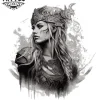 tatouage-momentane-epaule-viking-femme-stylé tatouage-momentane-epaule-viking-femme-stylé