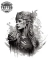 tatouage-momentane-epaule-viking-femme-stylé tatouage-momentane-epaule-viking-femme-stylé