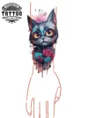 tatouage-temporain-poignet-chat-unique-et-moderne tatouage-temporain-poignet-chat-unique-et-moderne