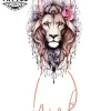 tatouage-bras-temporaire-dame-roi-des-animaux-impressionnant