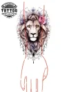 tatouage-bras-temporaire-dame-roi-des-animaux-impressionnant
