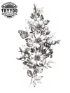 tatouage-temporain-bras-dame-florale-soigné-et-sobre