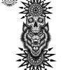 tatouage-temporer-avant-bras-visage-de-loup-authentique