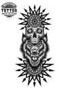 tatouage-temporer-avant-bras-visage-de-loup-authentique