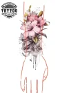 tatouage-temporaire-manchette-fleurs-chics tatouage-temporaire-manchette-fleurs-chics