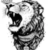 tatouage-temporain-lion-cou-design-original