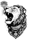 tatouage-temporain-lion-cou-design-original