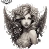 tatouage-temporaire-nuque-ange-art-inédit tatouage-temporaire-nuque-ange-art-inédit