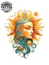 tatouage-temporaire-soleil-nuque-style-raffinement tatouage-temporaire-soleil-nuque-style-raffinement