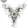 tatouage-temporain-nuque-dame-design-fleur-raffiné tatouage-temporain-nuque-dame-design-fleur-raffiné