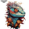 tatouage-ephemere-nuque-lezard-original-stylé tatouage-ephemere-nuque-lezard-original-stylé