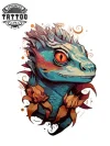 tatouage-ephemere-nuque-lezard-original-stylé tatouage-ephemere-nuque-lezard-original-stylé