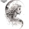 tatouage-temporaire-nuque-design-lune-raffiné tatouage-temporaire-nuque-design-lune-raffiné
