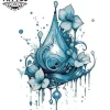 tatouage-temporaire-nuque-design-goutte-de-pluie-sophistiqué tatouage-temporaire-nuque-design-goutte-de-pluie-sophistiqué