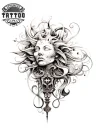 tatouage-temporaire-epaule-soleil-design-brillant tatouage-temporaire-epaule-soleil-design-brillant