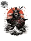 tatouage-temporaire-épaule-guerrier-japonais