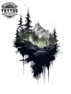 tatouage-temporaire-montagne-pour-jambe
