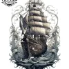 tatouage-temporaire-bateau-pour-jambe-style-nautique tatouage-temporaire-bateau-pour-jambe-style-nautique