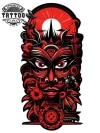 tatouage-temporaire-mollet-tahitien-motif-classique-polynesien tatouage-temporaire-mollet-tahitien-motif-classique-polynesien