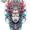 tatouage-temporaire-mollet-design-thailandais tatouage-temporaire-mollet-design-thailandais