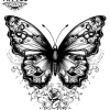 tatouage-temporaire-papillon-nuque-femme-raffiné-et-léger tatouage-temporaire-papillon-nuque-femme-raffiné-et-léger
