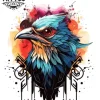 tatouage-temporaire-nuque-oiseau-stylisé-conception-artistique tatouage-temporaire-nuque-oiseau-stylisé-conception-artistique