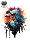 tatouage-temporaire-nuque-oiseau-stylisé-conception-artistique tatouage-temporaire-nuque-oiseau-stylisé-conception-artistique