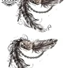 dessin éphémère plume pour cheville raffiné et chic