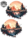 dessin temporaire cheville paysage montagne style nature dessin temporaire cheville paysage montagne style nature