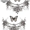 tatouage-temporaire-cheville-dame-fleur-et-papillon-raffiné tatouage-temporaire-cheville-dame-fleur-et-papillon-raffiné