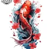 tatouage-temporaire-carpe-koi-pour-jambe-style-asiatique-motif-mollet tatouage-temporaire-carpe-koi-pour-jambe-style-asiatique-motif-mollet
