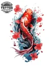 tatouage-temporaire-carpe-koi-pour-jambe-style-asiatique-motif-mollet tatouage-temporaire-carpe-koi-pour-jambe-style-asiatique-motif-mollet