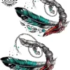 tatouage-temporaire-plume-cheville-style-boheme tatouage-temporaire-plume-cheville-style-boheme