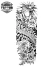 tatouage-temporaire-bras-masculin-dessin-fleuri-rose