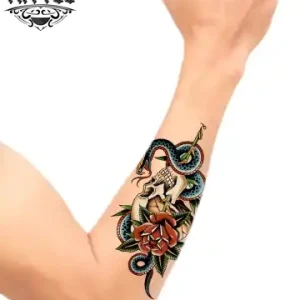 tatouage-avant-bras-ephemere-tete-de-mort-realiste tatouage-avant-bras-ephemere-tete-de-mort-realiste