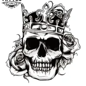 tatouage tete de mort avec rose gothic chic temporaire tatouage tete de mort avec rose gothic chic temporaire