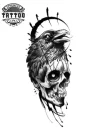 tatouage TETE DE MORT ephemere corbeau mystique tatouage TETE DE MORT ephemere corbeau mystique
