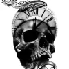 tatouage-ephemere-tete-de-mort-horloge-style-realiste tatouage-ephemere-tete-de-mort-horloge-style-realiste