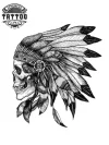 tatouage ephemere tete de mort coiffe indienne tribal tatouage ephemere tete de mort coiffe indienne tribal