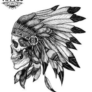 tatouage ephemere tete de mort coiffe indienne tribal tatouage ephemere tete de mort coiffe indienne tribal