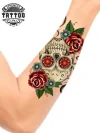 tatouage-bras-ephemere-tete-de-mort-mexicaine-dia-de-los-muertos tatouage-bras-ephemere-tete-de-mort-mexicaine-dia-de-los-muertos