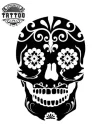tatouage-ephemere-tete-de-mort-mexicaine-noir-blanc-design-unique tatouage-ephemere-tete-de-mort-mexicaine-noir-blanc-design-unique