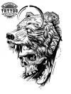tatouage-ephemere-tete-de-mort-ours-realiste