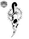 tatouage-ephemere-tete-de-mort-poignard-design-unique tatouage-ephemere-tete-de-mort-poignard-design-unique